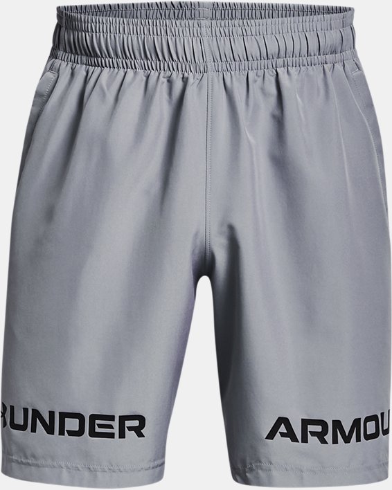 Men's UA Woven Graphic Wordmark Shorts, Gray, pdpMainDesktop image number 4